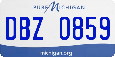 MI license plate DBZ0859
