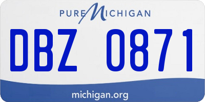 MI license plate DBZ0871