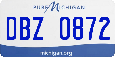 MI license plate DBZ0872