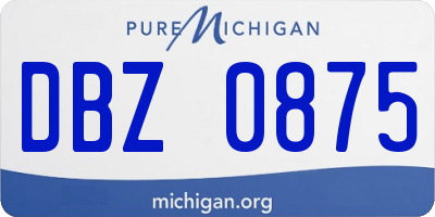 MI license plate DBZ0875