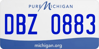 MI license plate DBZ0883