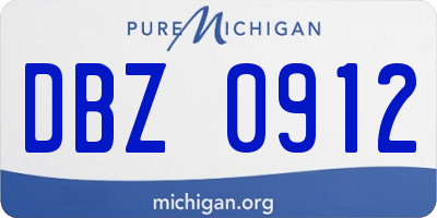 MI license plate DBZ0912