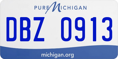 MI license plate DBZ0913