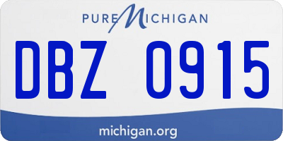 MI license plate DBZ0915
