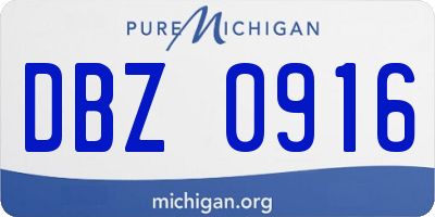 MI license plate DBZ0916