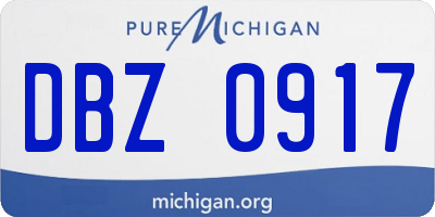 MI license plate DBZ0917