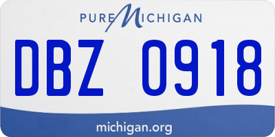 MI license plate DBZ0918