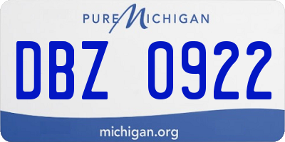 MI license plate DBZ0922