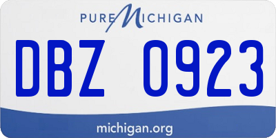 MI license plate DBZ0923