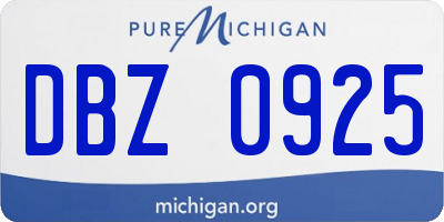 MI license plate DBZ0925