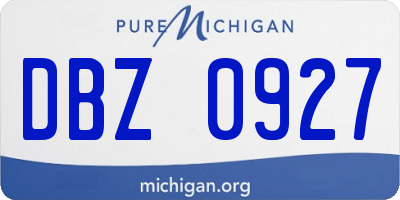 MI license plate DBZ0927