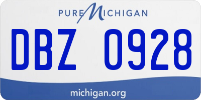 MI license plate DBZ0928