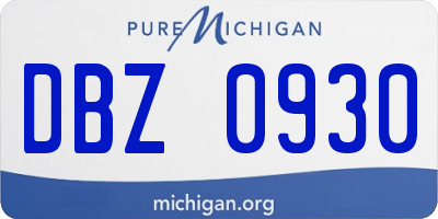 MI license plate DBZ0930