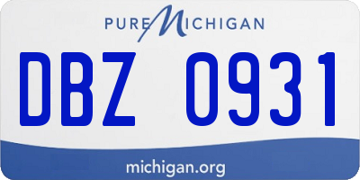 MI license plate DBZ0931