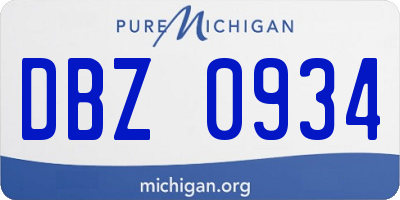MI license plate DBZ0934