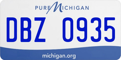 MI license plate DBZ0935