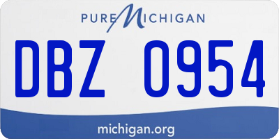 MI license plate DBZ0954