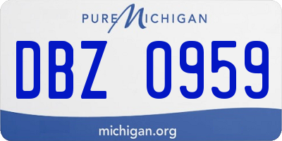 MI license plate DBZ0959