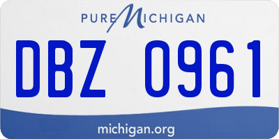 MI license plate DBZ0961
