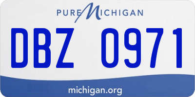 MI license plate DBZ0971