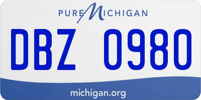 MI license plate DBZ0980