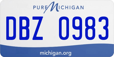 MI license plate DBZ0983