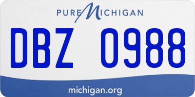 MI license plate DBZ0988