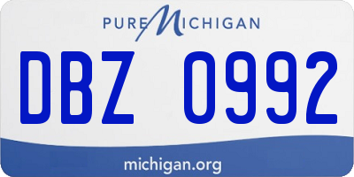MI license plate DBZ0992