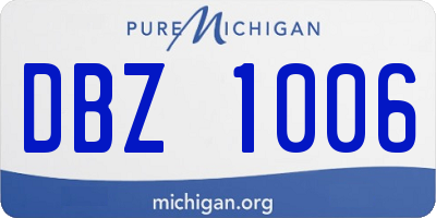 MI license plate DBZ1006