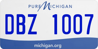 MI license plate DBZ1007