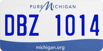 MI license plate DBZ1014