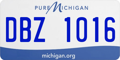 MI license plate DBZ1016