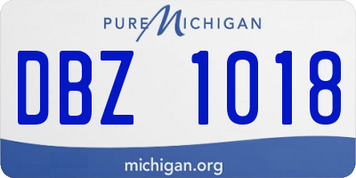 MI license plate DBZ1018