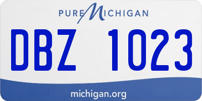 MI license plate DBZ1023