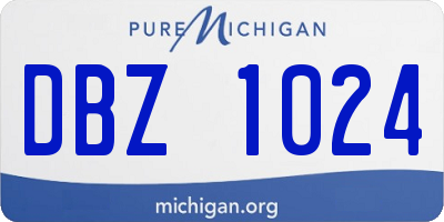 MI license plate DBZ1024