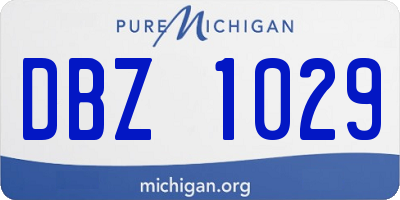 MI license plate DBZ1029