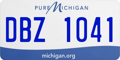 MI license plate DBZ1041