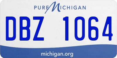 MI license plate DBZ1064