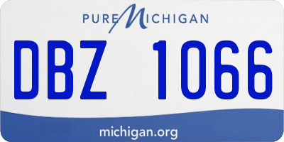 MI license plate DBZ1066
