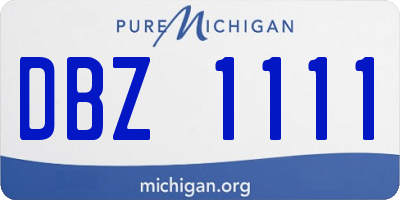 MI license plate DBZ1111