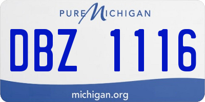 MI license plate DBZ1116