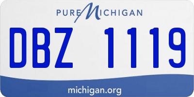 MI license plate DBZ1119