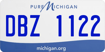 MI license plate DBZ1122