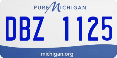 MI license plate DBZ1125