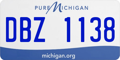 MI license plate DBZ1138