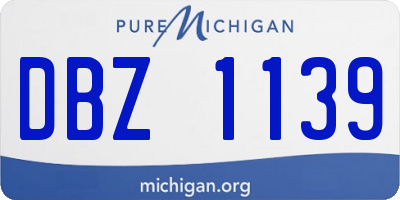 MI license plate DBZ1139