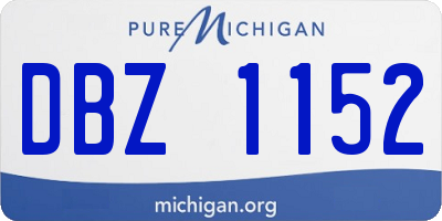 MI license plate DBZ1152