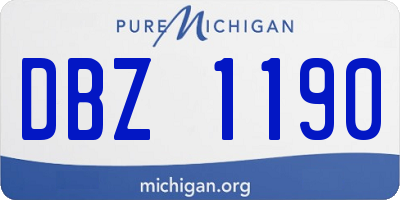 MI license plate DBZ1190