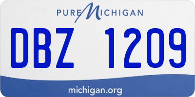 MI license plate DBZ1209