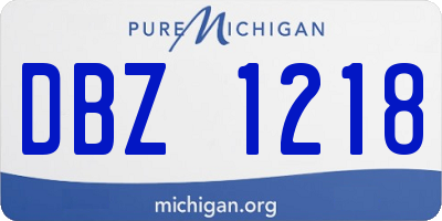 MI license plate DBZ1218